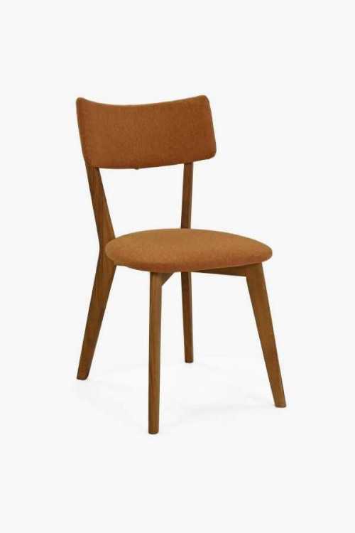 Kárpitozott szék - tölgy lábak, Noci narancs , Fából készült ebédlő székek