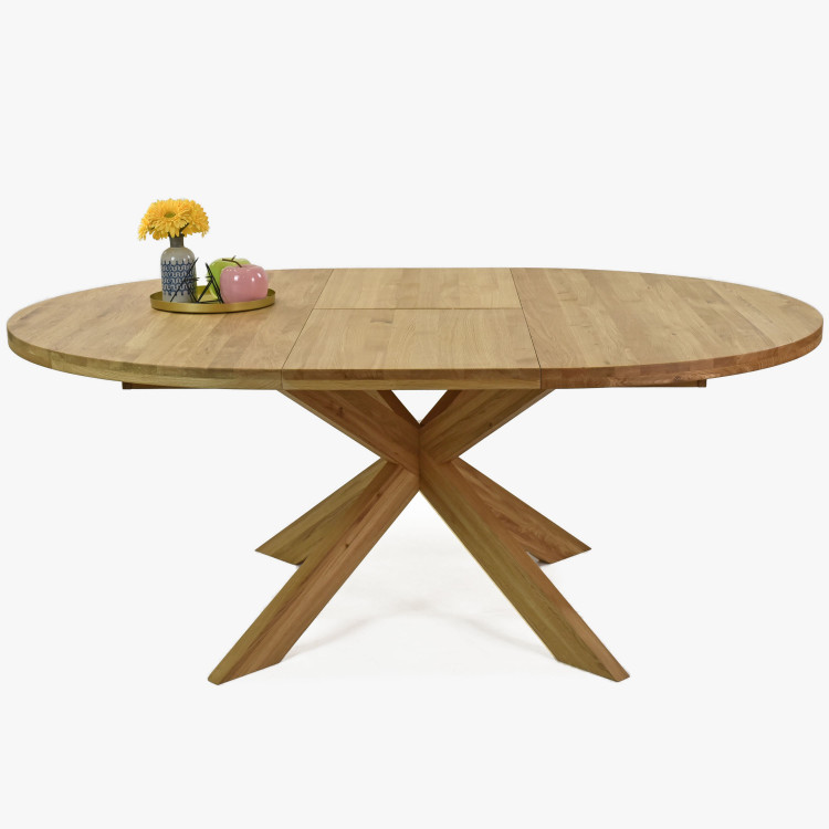 Bővíthető kerek tölgyfa asztal, Holger 140 cm  - 6