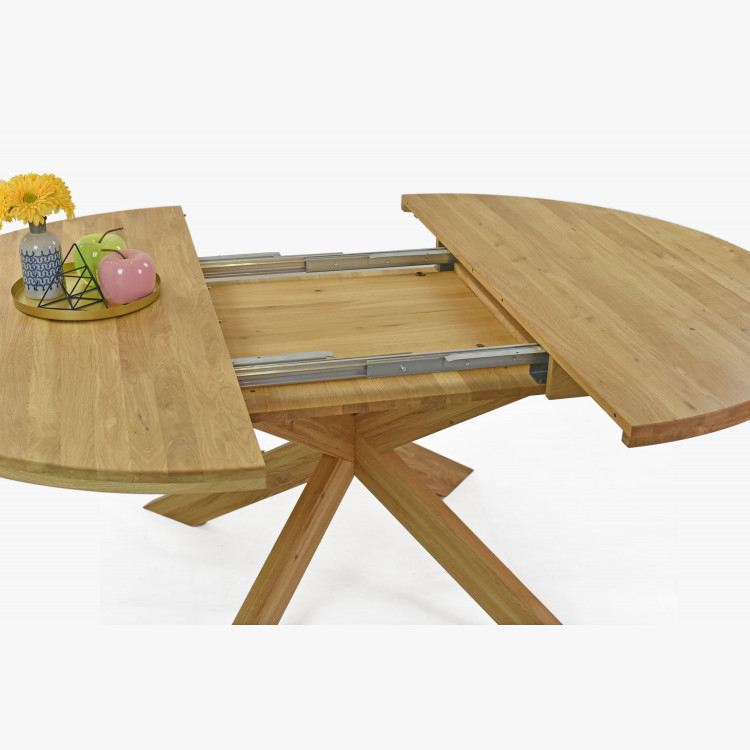 Bővíthető kerek tölgyfa asztal, Holger 140 cm  - 10