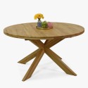 Bővíthető kerek tölgyfa asztal és székek  - 1