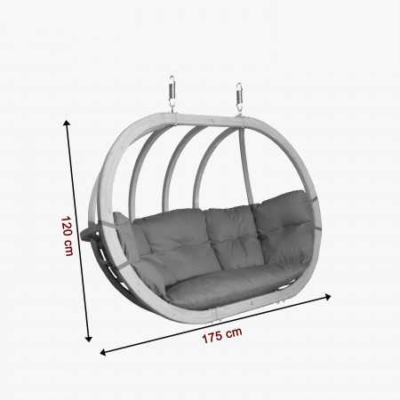 Kerti hintaszék fából, krém színű  - 1