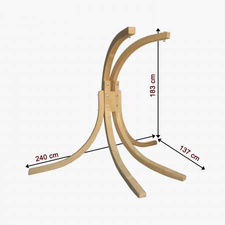 Kerti hintaszék fából, krém színű  - 2