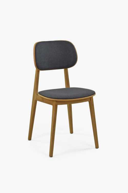 Modern tölgyfa szék, antracit színű kárpitozással  - 0