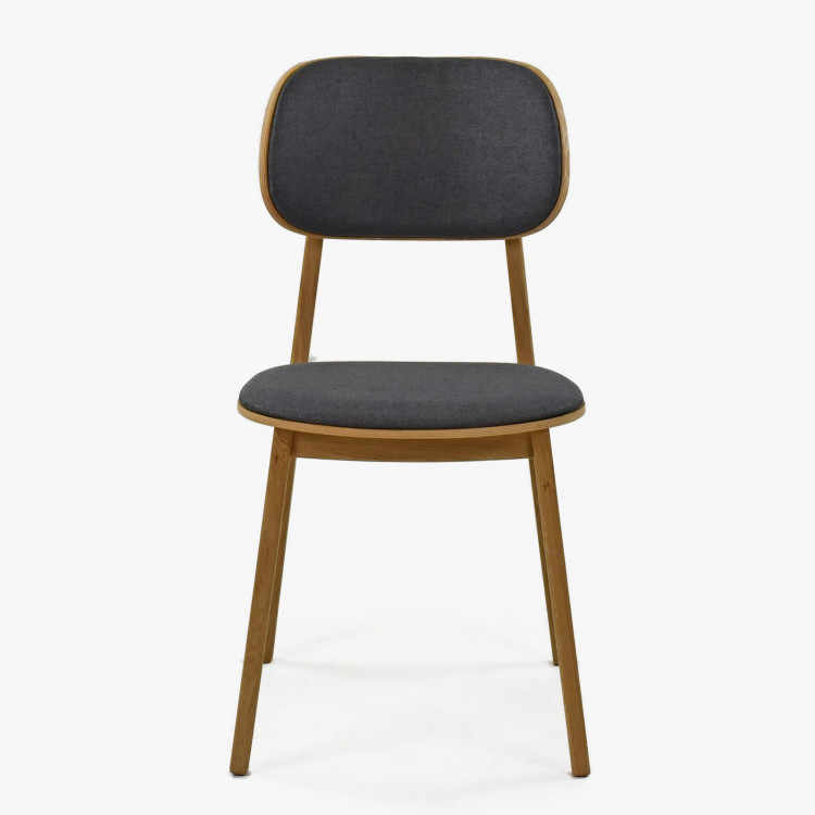 Modern tölgyfa szék, antracit színű kárpitozással  - 1