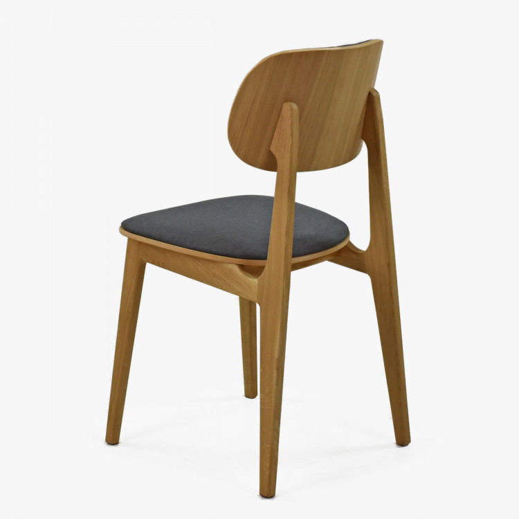 Modern tölgyfa szék, antracit színű kárpitozással  - 2