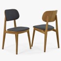 Modern tölgyfa szék, antracit színű kárpitozással  - 3