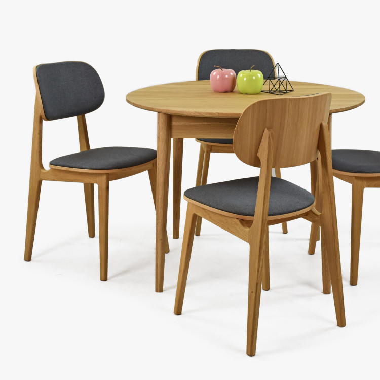 Modern tölgyfa szék, antracit színű kárpitozással  - 5
