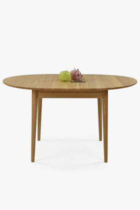 Kerek kihúzható tömör tölgyfa étkezőasztal olajozott felülettel