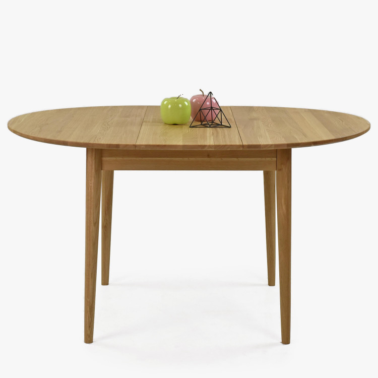 Tömör tölgyfáből készült kerek széthúzható asztal  - 0