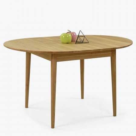 Tömör tölgyfáből készült kerek széthúzható asztal  - 1