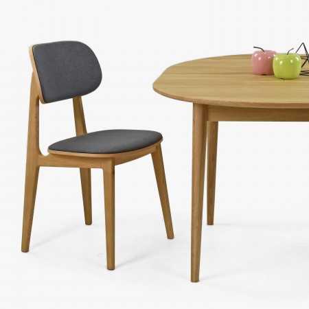 Tömör tölgyfáből készült kerek széthúzható asztal  - 3