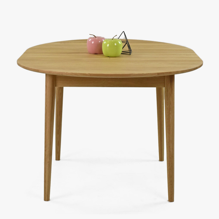 Tömör tölgyfáből készült kerek széthúzható asztal  - 6