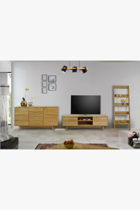 Tölgyfa polcos szekrény, Scandi  - 0 2