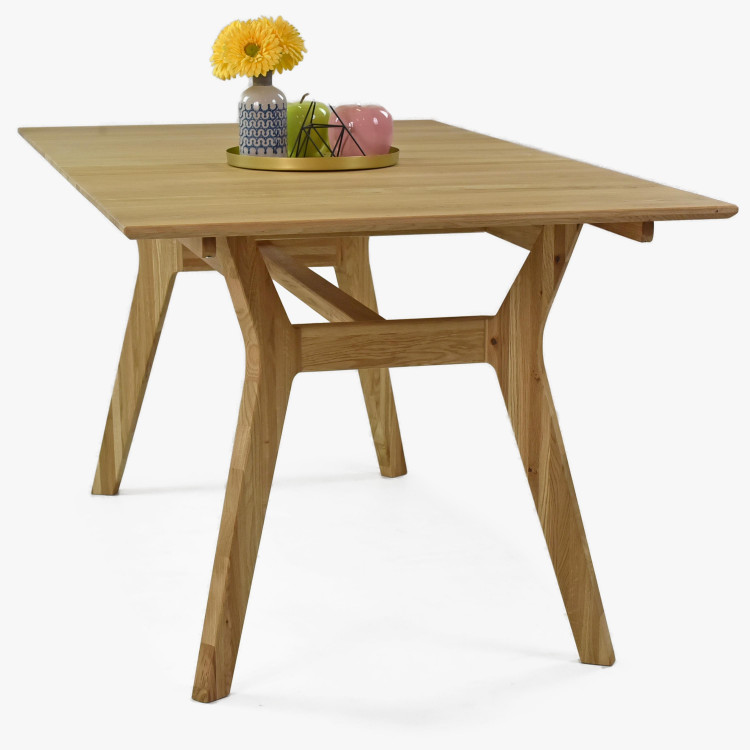 Széthúzható fa asztal skandináv stílusban, 160 ( 200 ) x 90 cm  - 2