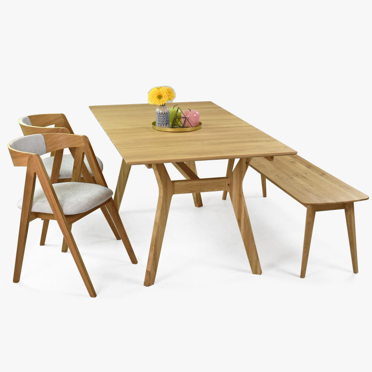 Széthúzható fa asztal skandináv stílusban, 160 ( 200 ) x 90 cm  - 3