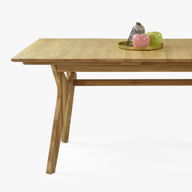 Széthúzható fa asztal skandináv stílusban, 160 ( 200 ) x 90 cm  - 4