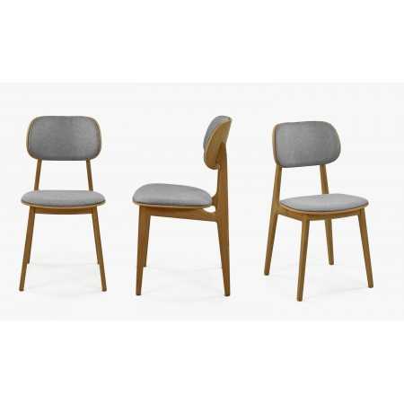 Modern fa szék, szürke kárpit színű  - 1