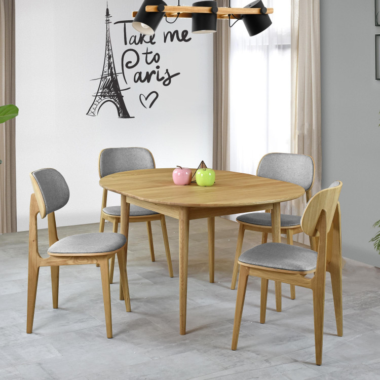 Modern fa szék, szürke kárpit színű  - 6