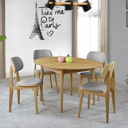 Modern fa szék, szürke kárpit színű  - 6