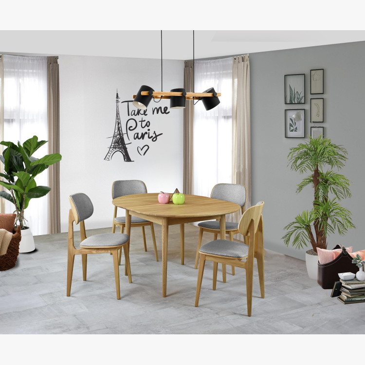 Modern fa szék, szürke kárpit színű  - 7