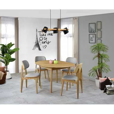 Modern fa szék, szürke kárpit színű  - 7