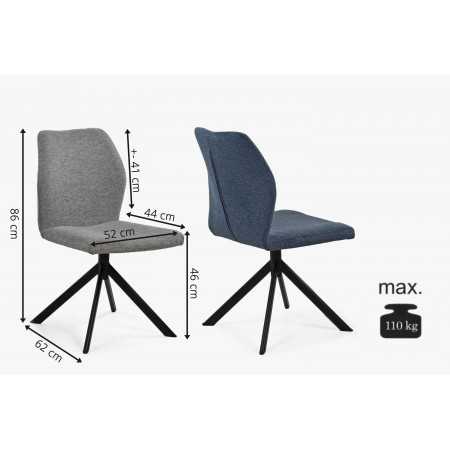 Szék fém lábakon, sötétkék  - 2