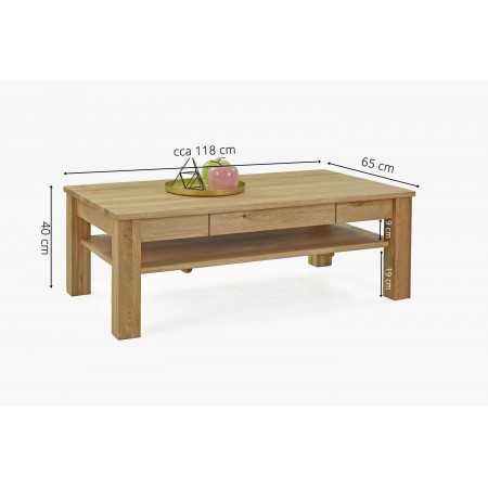 Dubfa dohányzóasztal polccal és fiókkal  - 5