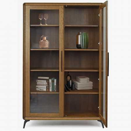 Kétajtós vitrin Lisabon dió színű  - 4