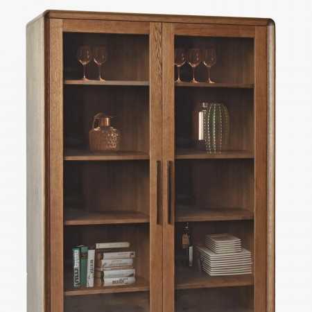 Kétajtós vitrin Lisabon dió színű  - 5