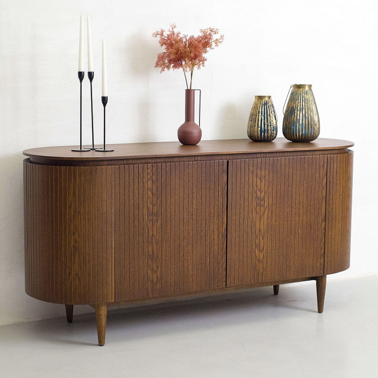 Lekerekített komód dió színű  - 0