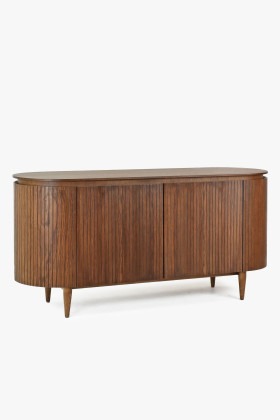 Lekerekített komód dió színű  - 0 2