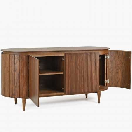 Lekerekített komód dió színű  - 3