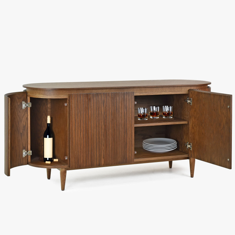 Lekerekített komód dió színű  - 4