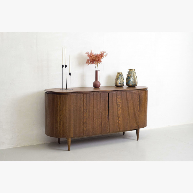 Lekerekített komód dió színű  - 5