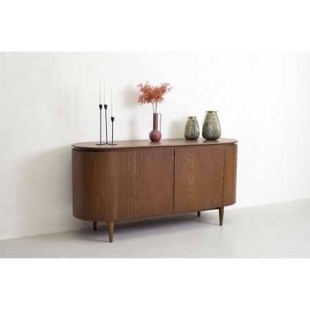 Lekerekített komód dió színű  - 5