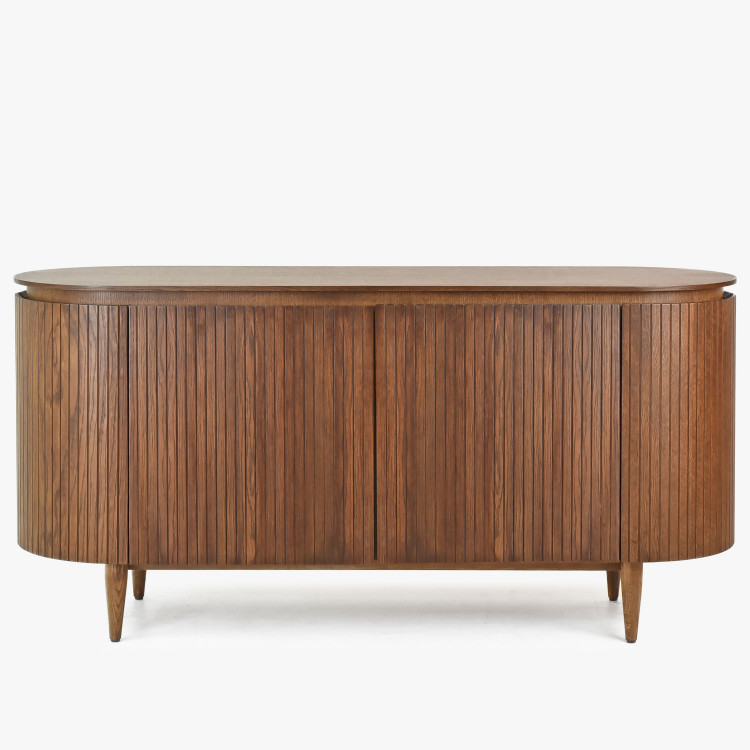 Lekerekített komód dió színű  - 7