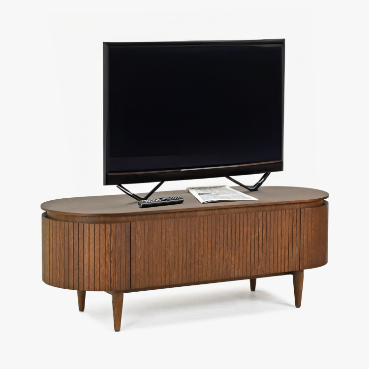 Lekerekített TV komód dió színű  - 0