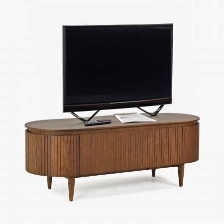 Lekerekített TV komód dió színű  - 0
