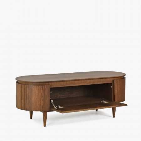 Lekerekített TV komód dió színű  - 3