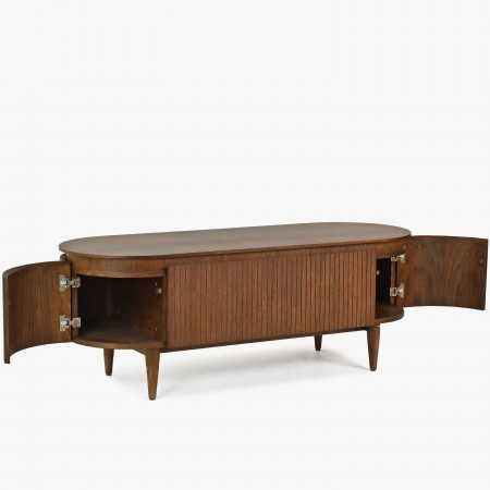 Lekerekített TV komód dió színű  - 4