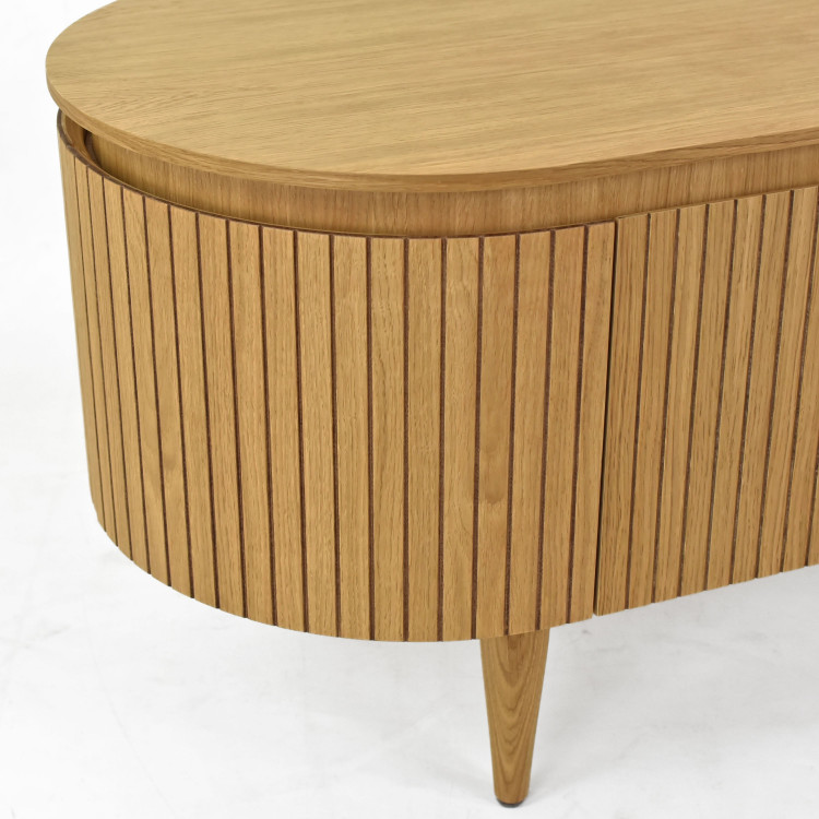 Lekerekített TV komód tölgy színben  - 6