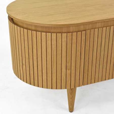 Lekerekített TV komód tölgy színben  - 6