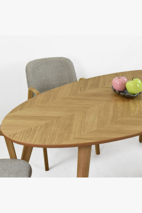 Ovális étkezőasztal 190 x 95 cm, tölgy színű  - 0 2