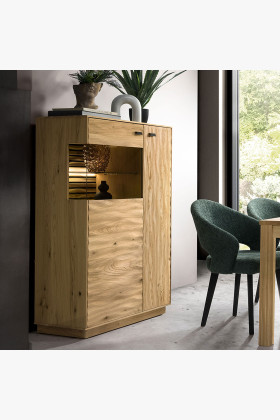 Tálalószekrény tölgy színű 3D felülettel, Oslo  - 0