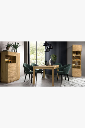 Tálalószekrény tölgy színű 3D felülettel, Oslo  - 0 2