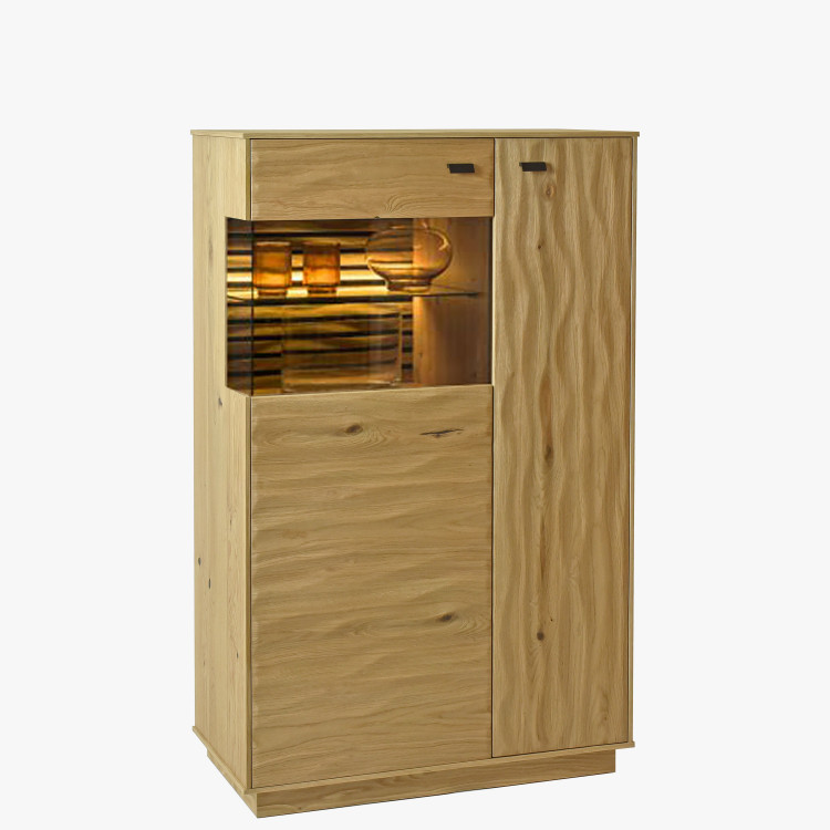 Tálalószekrény tölgy színű 3D felülettel, Oslo  - 6