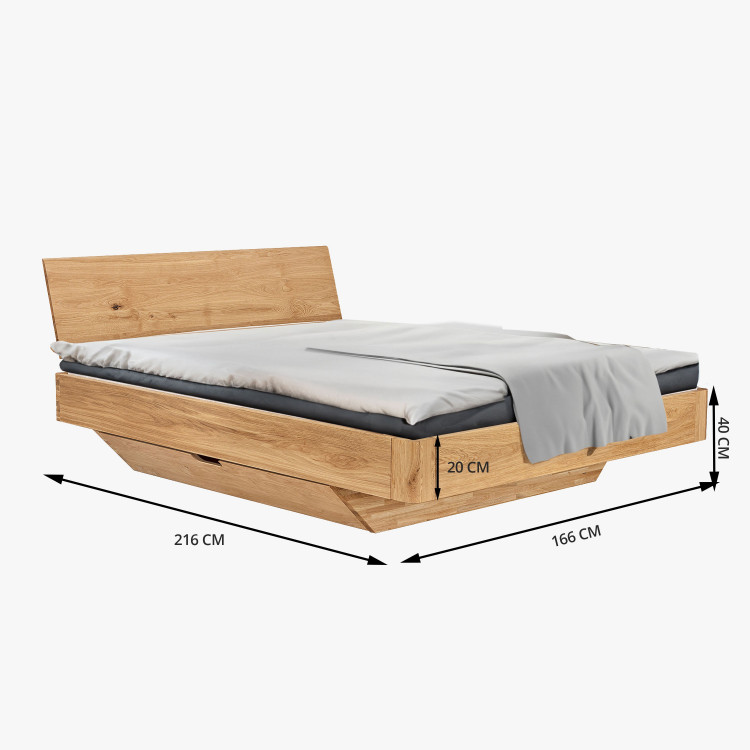 Tölgyfa ágy tárolóhellyel 160 x 200 cm  - 13
