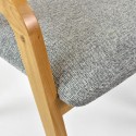 Lekerekített tölgyfa szék szürke kárpitozással  - 11