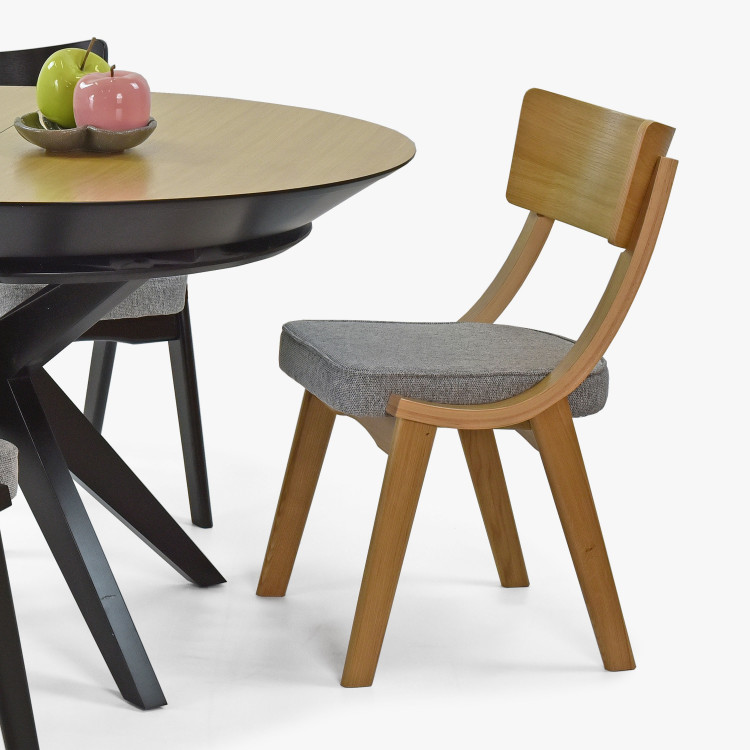 Étkezőszék tölgy szürke kárpitozással  - 2