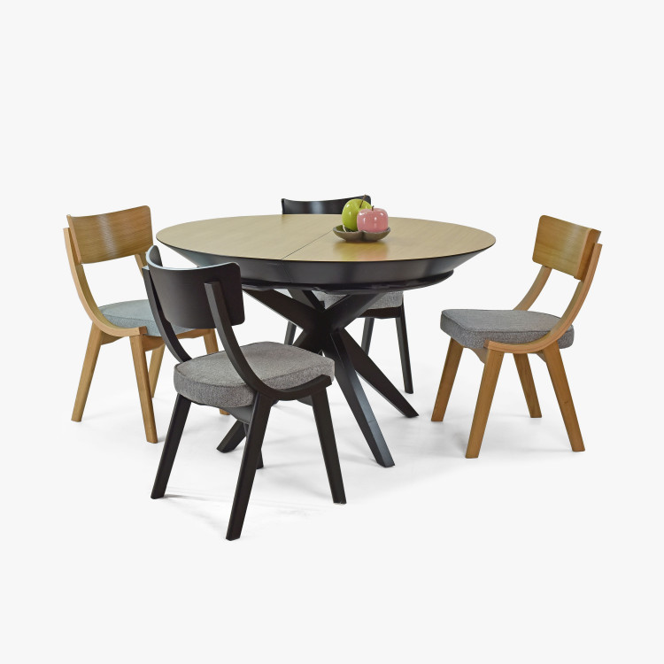 Étkezőszék tölgy szürke kárpitozással  - 3